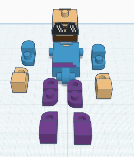 Mô hình nhân vật Steve cử động linh hoạt (Articulated Steve) để in 3D - Image 2