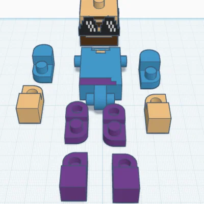 Mô hình nhân vật Steve cử động linh hoạt (Articulated Steve) để in 3D