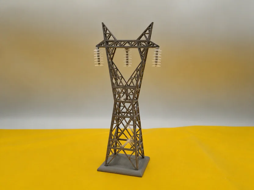 Mô hình Trụ điện cao thế 110 kV đơn mạch dạng khung thép tỷ lệ 1:100 - Image 1