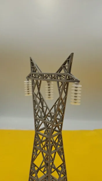 Mô hình Trụ điện cao thế 110 kV đơn mạch dạng khung thép tỷ lệ 1:100 - Image 6