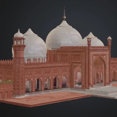 Mô hình 3D Thánh đường Badshahi Mosque đẹp mắt