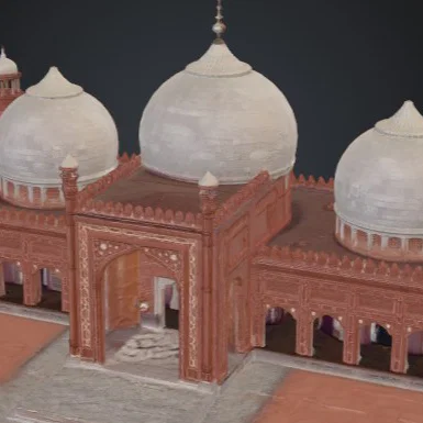 Mô hình 3D Thánh đường Badshahi Mosque đẹp mắt
