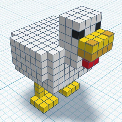 Mô hình chú gà Pixel (Pixel Chicken) in 3D siêu dễ thương