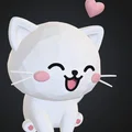 Mô hình chú mèo trái tim (Cute Heart Cat) dễ thương để in 3D - Thumbnail 1