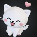 Mô hình chú mèo trái tim (Cute Heart Cat) dễ thương để in 3D - Thumbnail 3