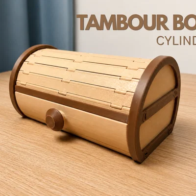 Cylinder Tambour Box | Hộp đựng đồ nắp cuộn thông minh