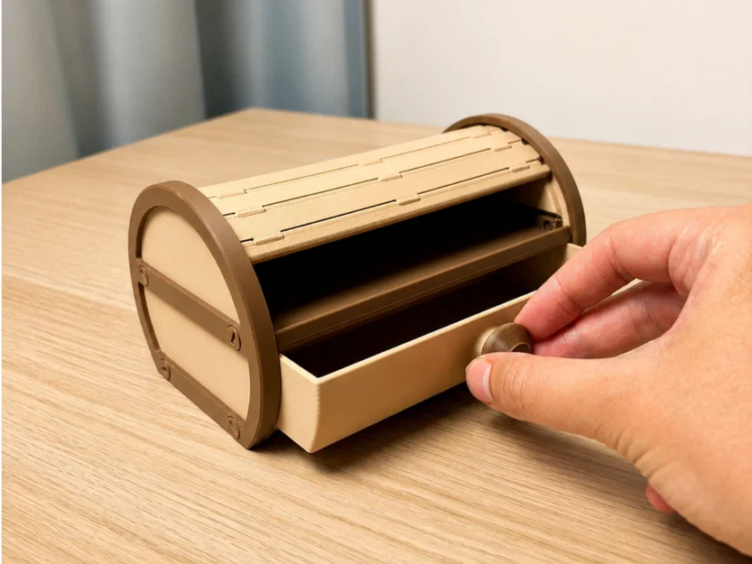 Cylinder Tambour Box | Hộp đựng đồ nắp cuộn thông minh - Image 4
