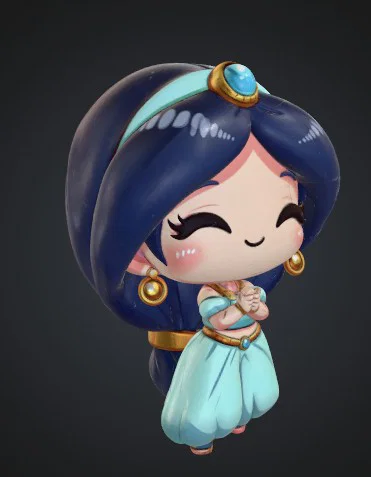 Mô hình 3D Công chúa Jasmine Chibi đáng yêu cho người hâm mộ - Image 2