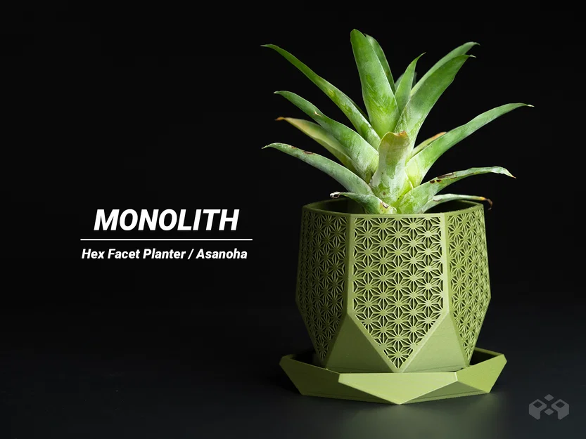 Chậu cây Monolith Hex Facet – Phiên bản Asanoha - Image 1