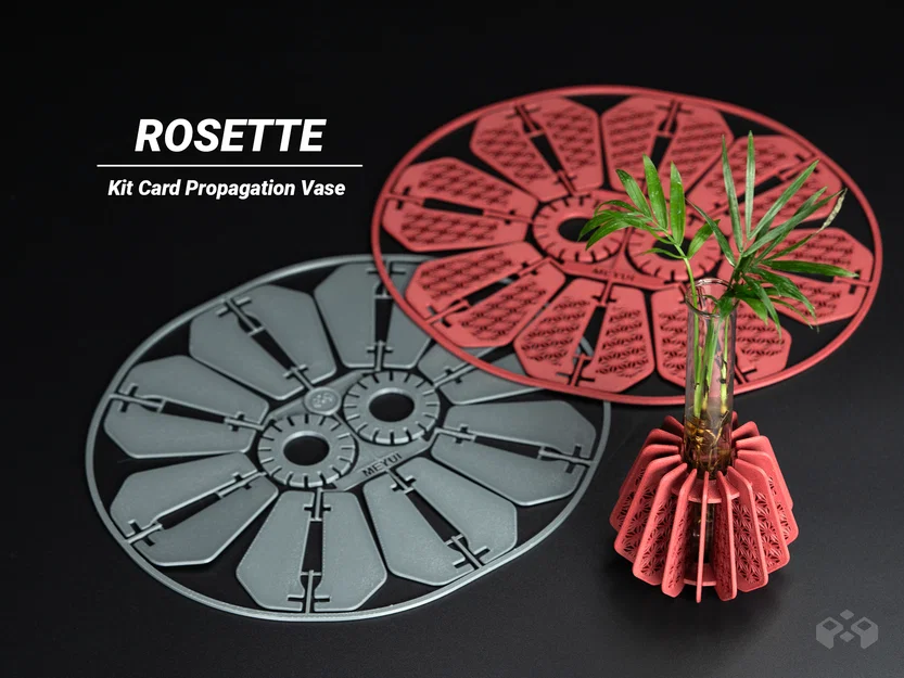 Vase nhân giống Radial Rosette – Dạng Kit Card 3D - Image 1
