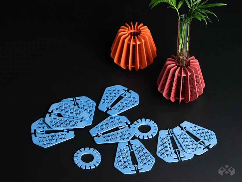 Vase nhân giống Radial Rosette – Dạng Kit Card 3D - Image 6