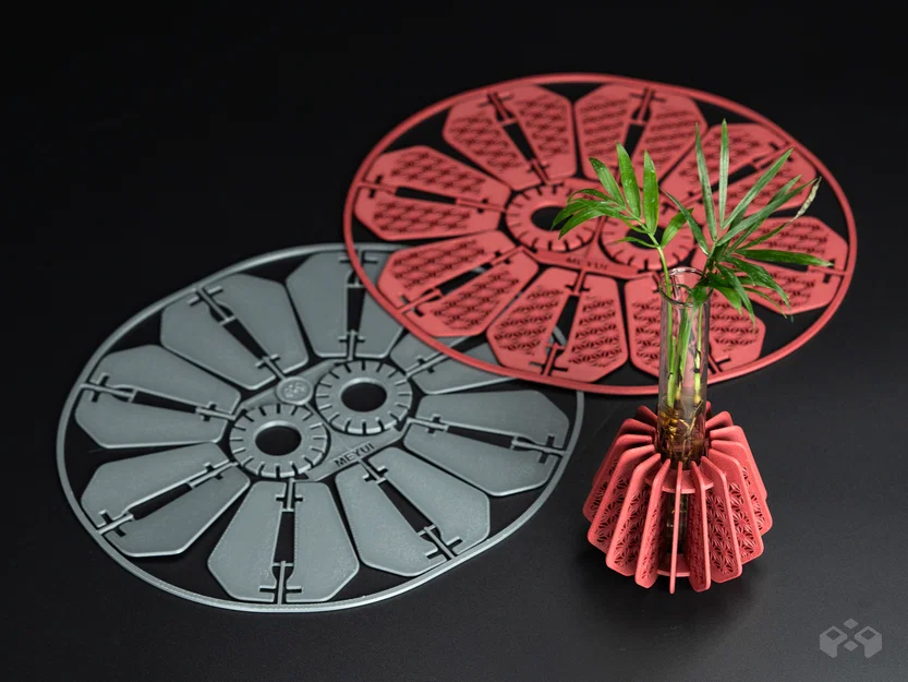 Vase nhân giống Radial Rosette – Dạng Kit Card 3D - Image 7