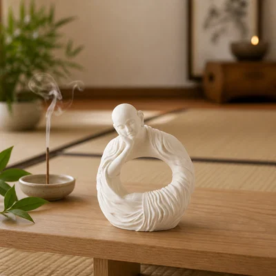 Tượng Chú Tiểu Thiền Định (Meditating Monk Sculpture)