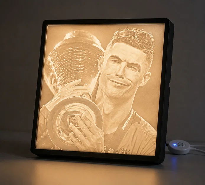 Mô hình Litophane 3D Cristiano Ronaldo (CR7) - Quà tặng độc đáo - Image 3