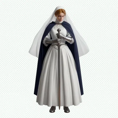 Mô hình 3D Nữ tu sĩ chiến binh (Nun with Sword) đầy nghệ thuật