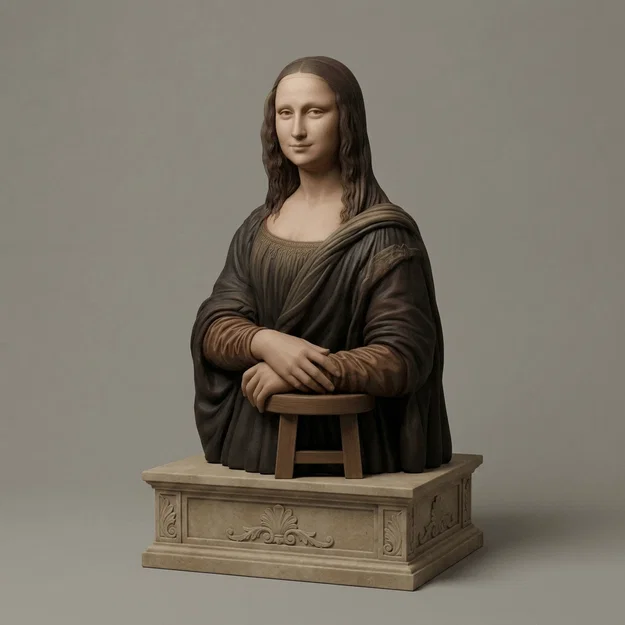 Mô hình 3D tượng nàng Mona Lisa - Leonardo da Vinci - Image 1