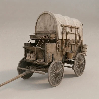 Mô hình xe kéo Chuckwagon miền Tây cổ điển in 3D ấn tượng