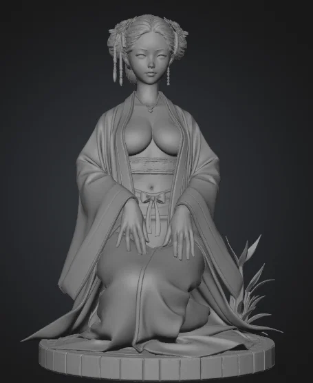 Mô hình Geisha 3D tinh xảo: Tượng trang trí Nhật Bản độc đáo - Image 1