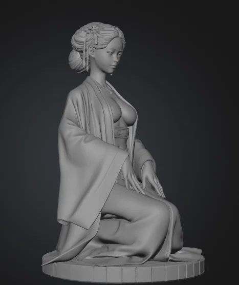 Mô hình Geisha 3D tinh xảo: Tượng trang trí Nhật Bản độc đáo - Image 3
