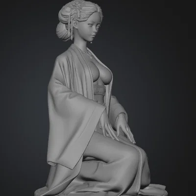 Mô hình Geisha 3D tinh xảo: Tượng trang trí Nhật Bản độc đáo