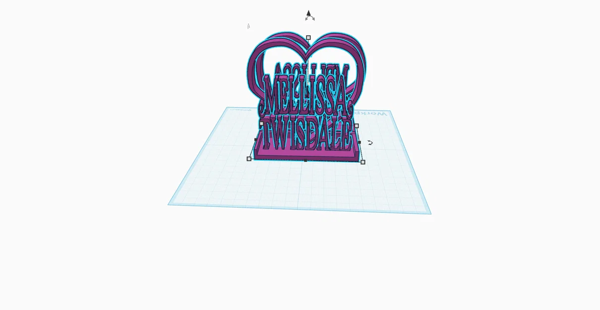 Mô hình bảng tên trang trí trái tim in 3D tặng chị gái - Image 1