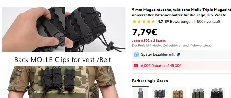 MP5 Quickdraw Magpouch / Magholder - Chuẩn Molle - Image 5