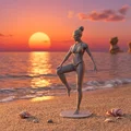 Tượng cô gái tư thế Yoga thăng bằng - Thumbnail 1