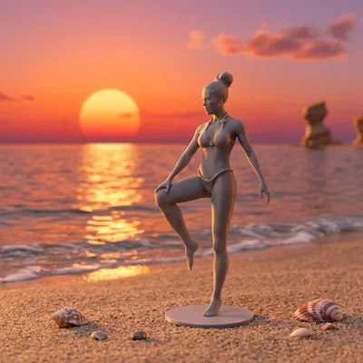 Tượng cô gái tư thế Yoga thăng bằng