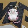 Móc khóa chú chuột trắng xinh xắn - Thumbnail 3