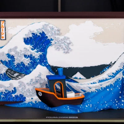 Tác phẩm 3D - Sóng Lớn Ngoài Khơi Kanagawa (Hokusai)