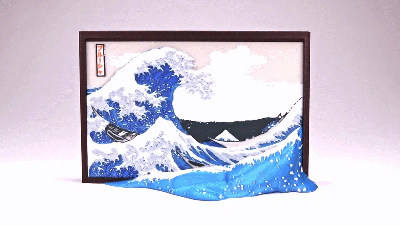 Tác phẩm 3D - Sóng Lớn Ngoài Khơi Kanagawa (Hokusai) - Image 3