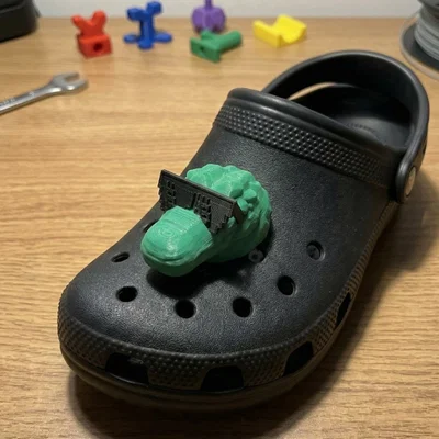 Phụ kiện gắn dép Crocs hình cá sấu Crocky in 3D cực ngầu