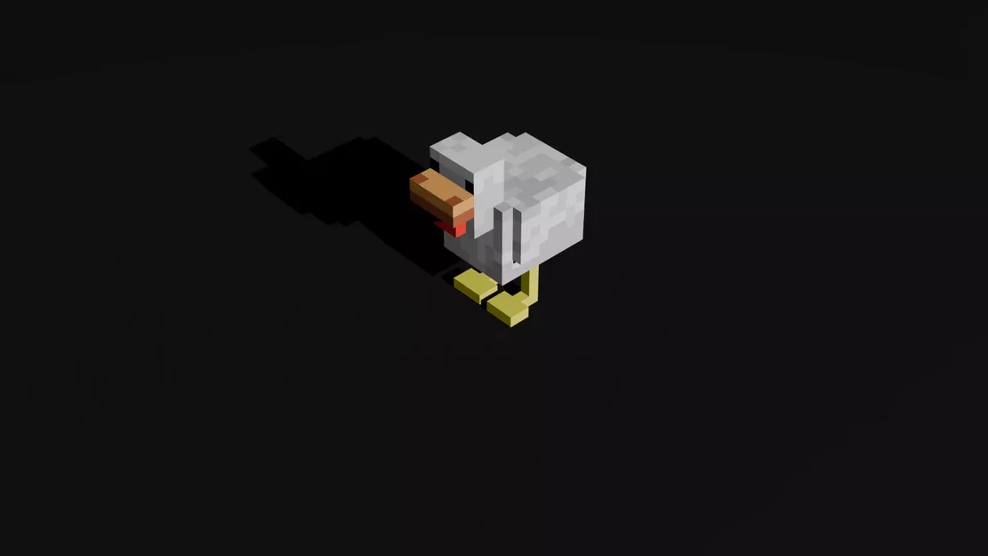 Mô hình Gà phong cách Minecraft - Voxel 3D độc đáo - Image 1