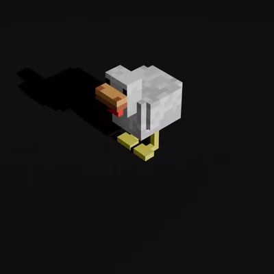 Mô hình Gà phong cách Minecraft - Voxel 3D độc đáo