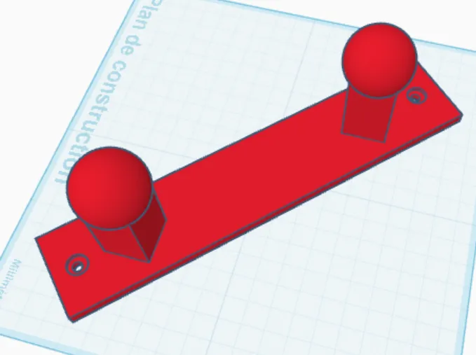 Móc treo quần áo gắn tường 2 đầu bi - File in 3D tiện dụng - Image 1
