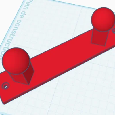 Móc treo quần áo gắn tường 2 đầu bi - File in 3D tiện dụng