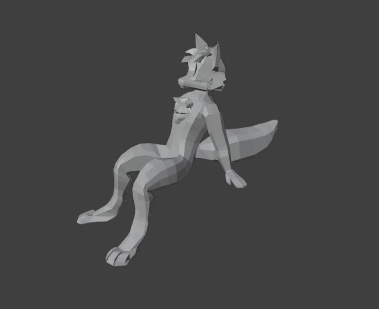 Mô hình Furry ngồi cạnh bàn (Sitting furry for desk) in 3D - Image 1