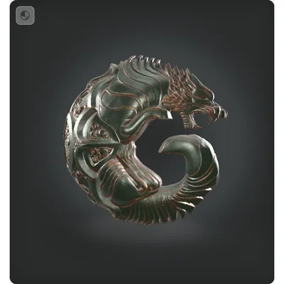Mô hình 3D biểu tượng Sói Göktürk tinh xảo cho trang trí
