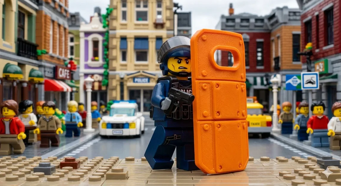 Khiên chống bạo động SWAT 3D in dành cho Lego Minifigure - Image 1
