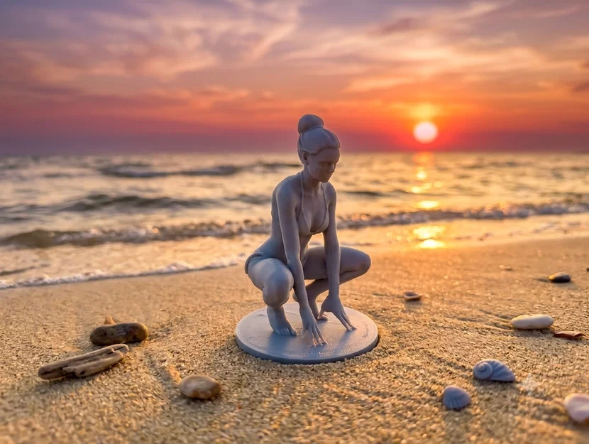 Mô hình tượng nữ tập Yoga tư thế ngồi xổm - Image 1