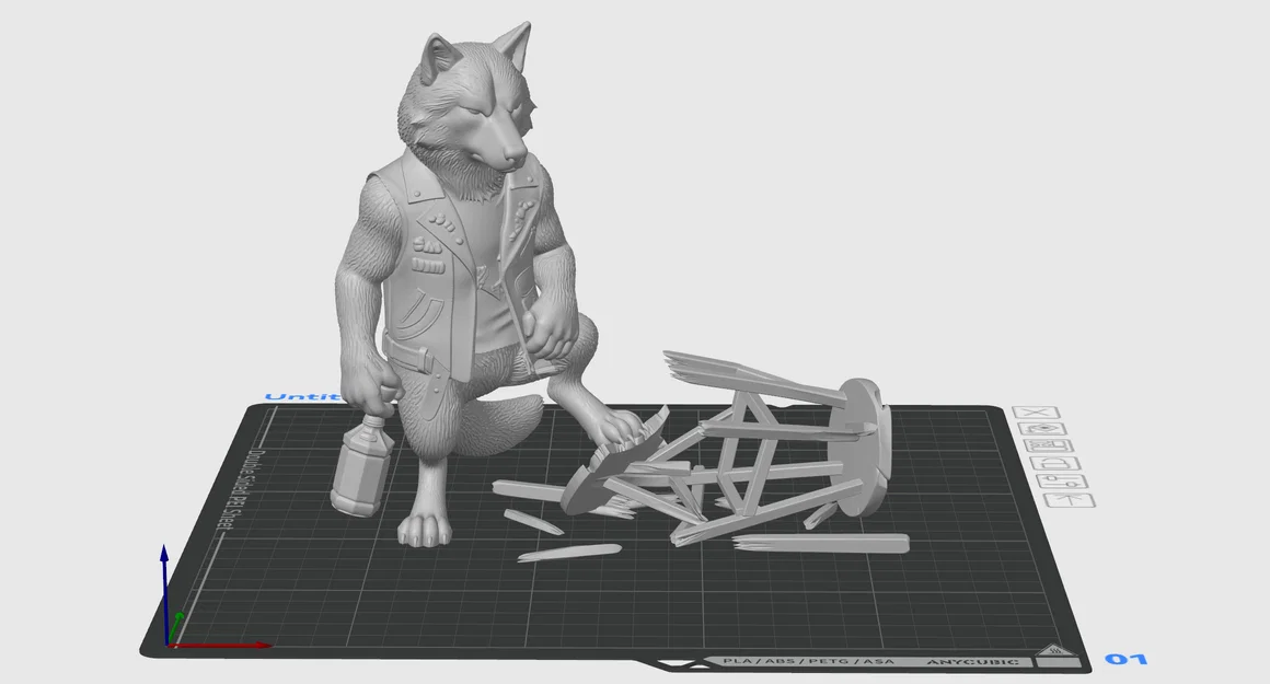 Mô hình Wolf #8 WildRock Animals - Tượng Sói 3D trang trí độc đáo - Image 4