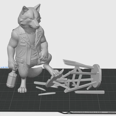 Mô hình Wolf #8 WildRock Animals - Tượng Sói 3D trang trí độc đáo