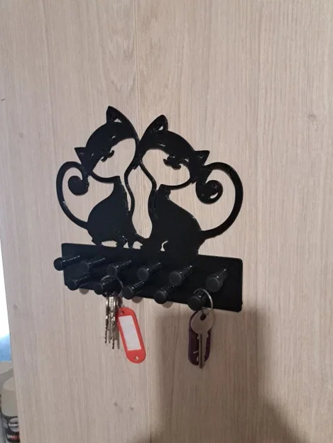 Móc treo chìa khóa hình mèo gia cố lõi thép - Image 2