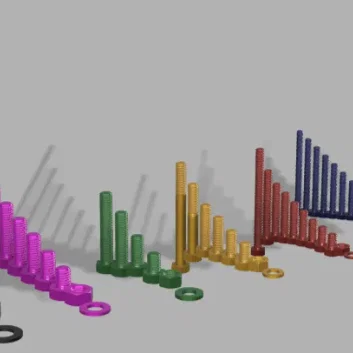 Bộ sưu tập file STL ốc vít chuẩn M1-M10 đa dạng cho mọi dự án in 3D