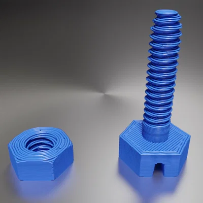 Mô hình bulông và đai ốc 10-24 in 3D chất lượng cao
