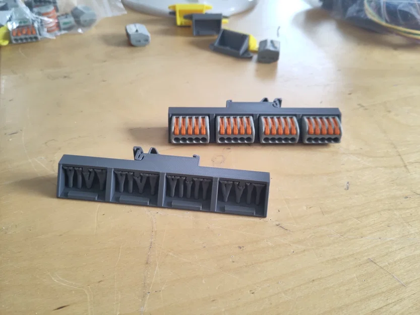 Ngàm gắn Wago 222 5 cổng lên thanh DIN Rail cho tủ điện - Image 2
