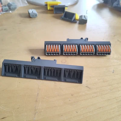 Ngàm gắn Wago 222 5 cổng lên thanh DIN Rail cho tủ điện