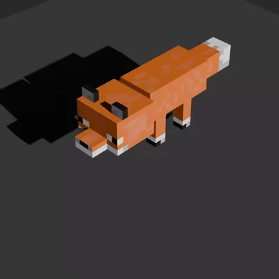 Minecraft Fox Red - Voxel Fan Art - Model 3D STL OBJ GLB để in 3D
