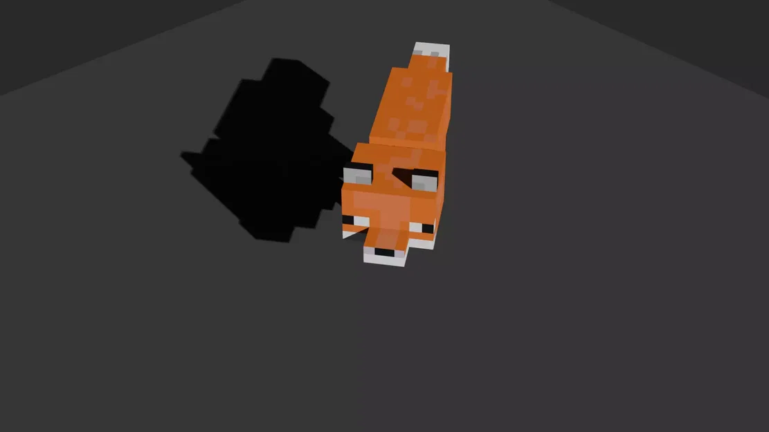 Minecraft Fox Red - Voxel Fan Art - Model 3D STL OBJ GLB để in 3D - Image 2