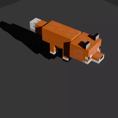 Minecraft Fox Red - Voxel Fan Art - Model 3D STL OBJ GLB để in 3D